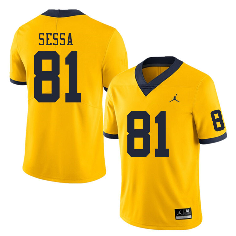 Men #81 Will Sessa Michigan Wolverines College Football Jerseys Sale-Yellow